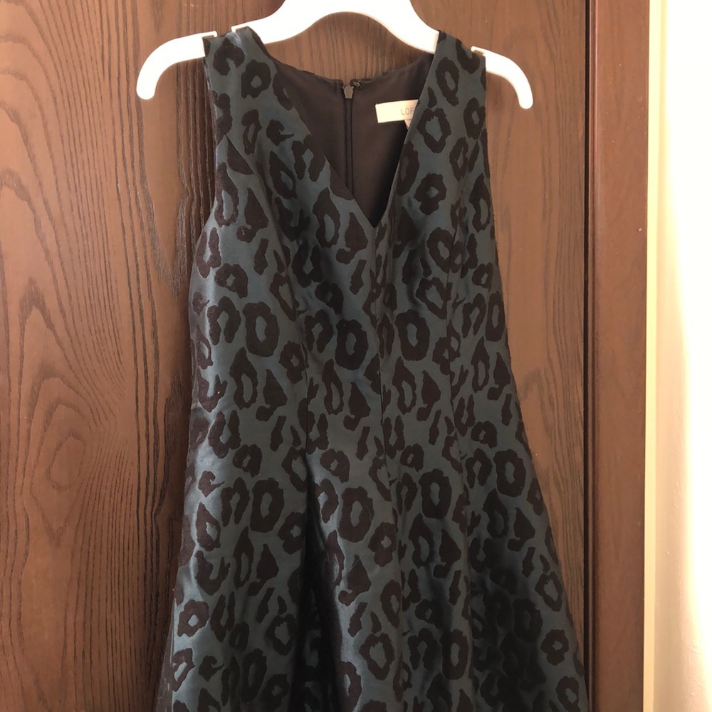 Loft Green Leopard Party Dress